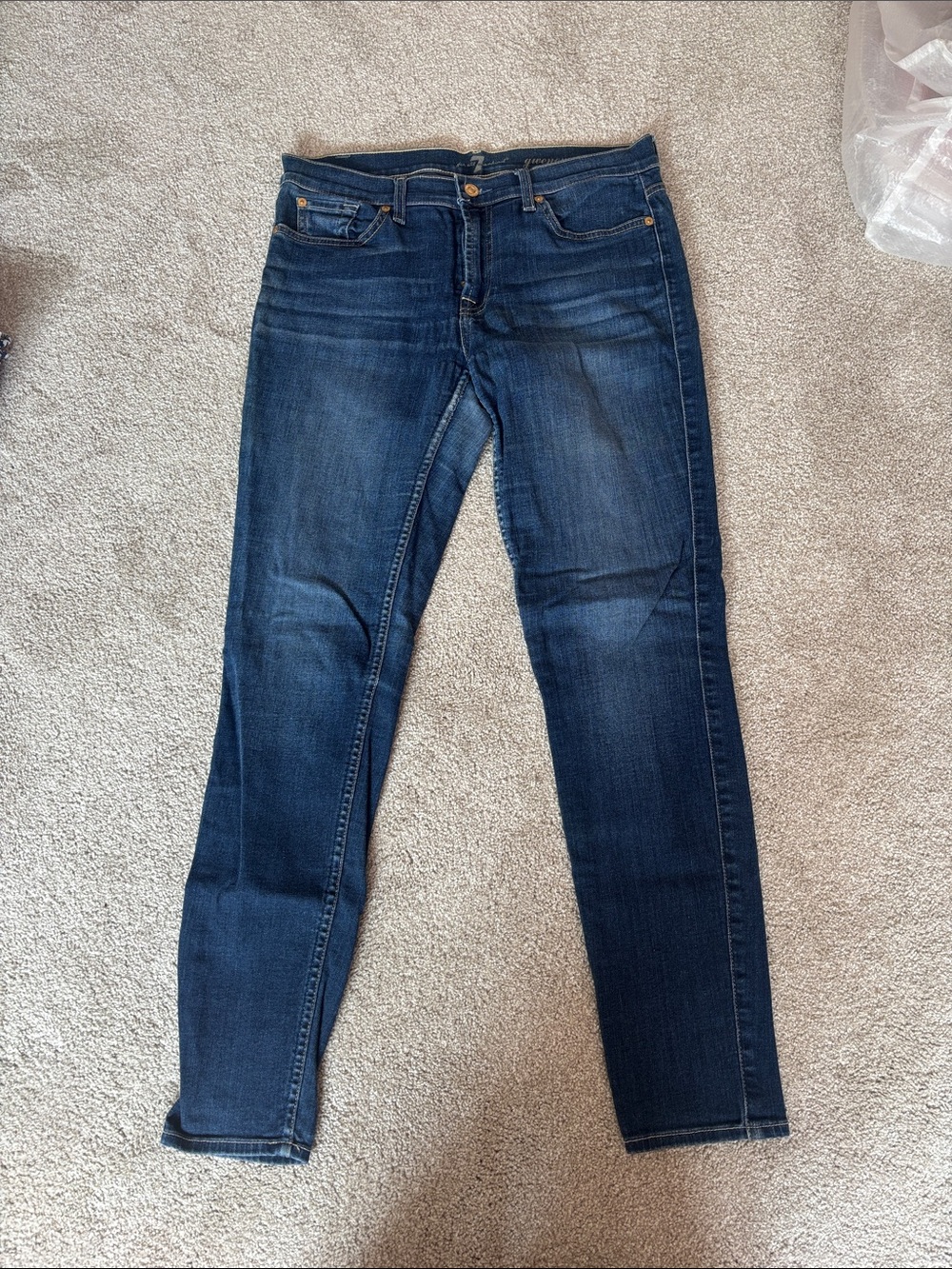 7 For All Mankind Dark Indigo Skinny Jeans